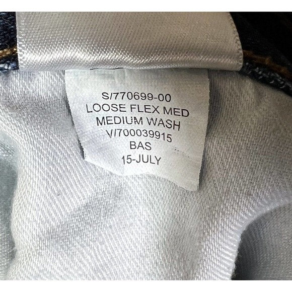 Old Navy Loose Flex Straight Leg Jeans Mens Size 42x30 Stretch Blue Denim - Picture 5 of 11